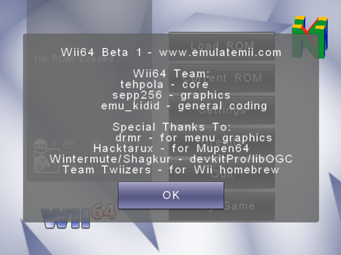 Cube64 (Beta 1) (N64 emu for Wii 