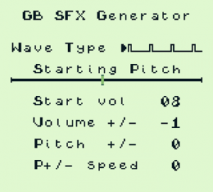 GB SFX Generator (Game Boy)