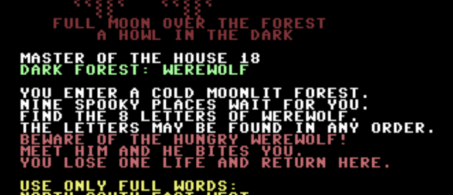 Master Of The House 18: Werewolf (Commodore 64)
