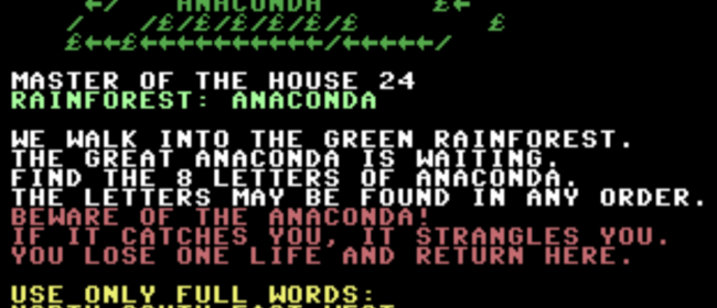 Master Of The House 24: Anaconda (Commodore 64)